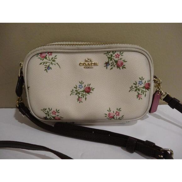 Coach Crossbody Clutch with Cross Stitch Floral Print 22836 - Picture 1 of 6